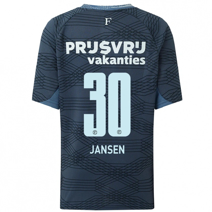 Danxen Kinder Thijs Jansen #30 Schwarz Grau Auswärtstrikot Trikot 2025/26 T-Shirt