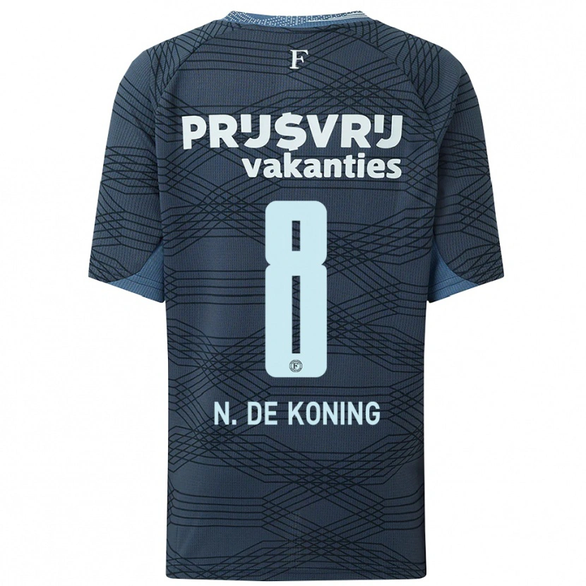 Danxen Kinder Nick De Koning #8 Schwarz Grau Auswärtstrikot Trikot 2025/26 T-Shirt