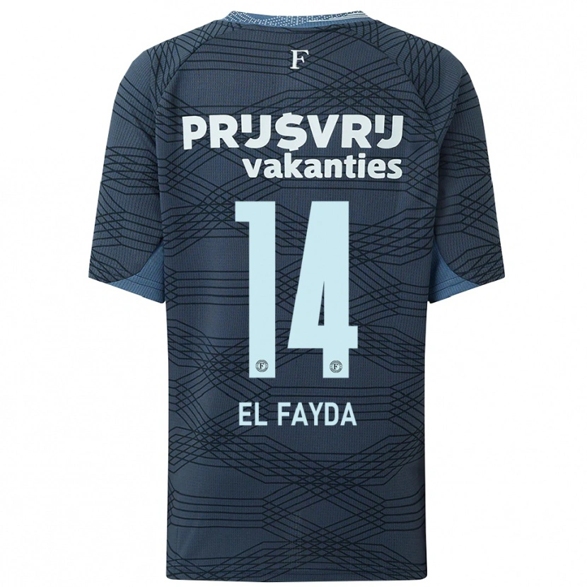 Danxen Kinder Damin El Fayda #14 Schwarz Grau Auswärtstrikot Trikot 2025/26 T-Shirt