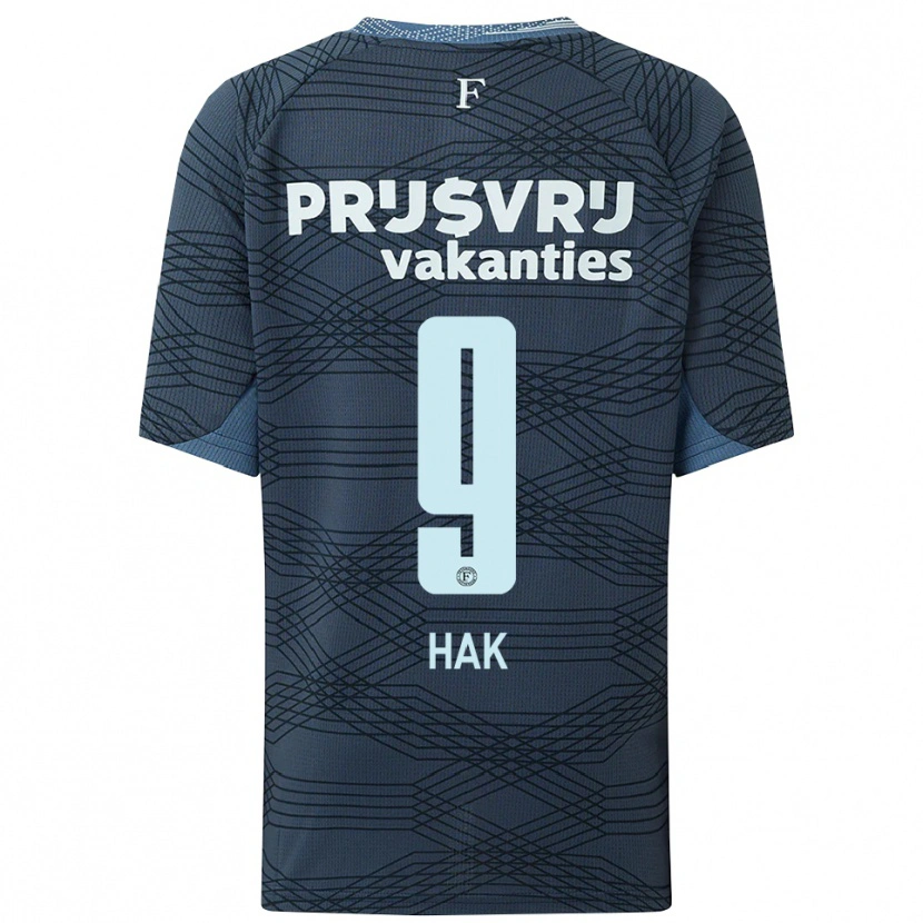 Danxen Kinder Xavi Hak #9 Schwarz Grau Auswärtstrikot Trikot 2025/26 T-Shirt