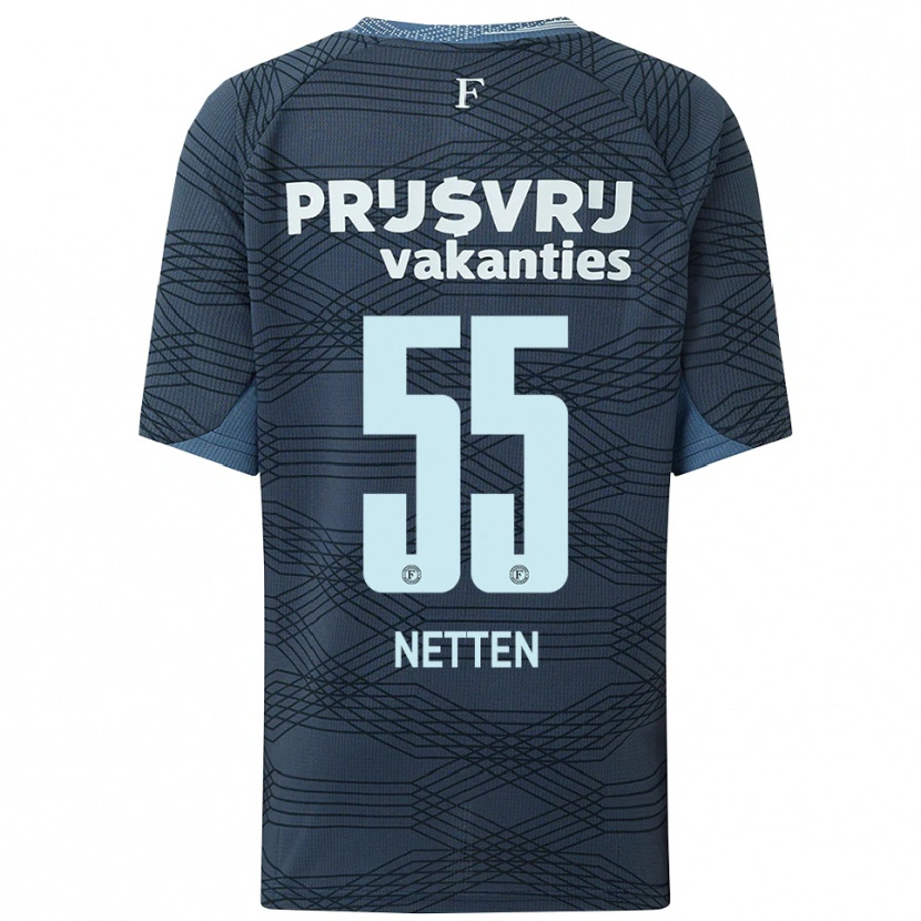 Danxen Kinder Luc Netten #55 Schwarz Grau Auswärtstrikot Trikot 2025/26 T-Shirt