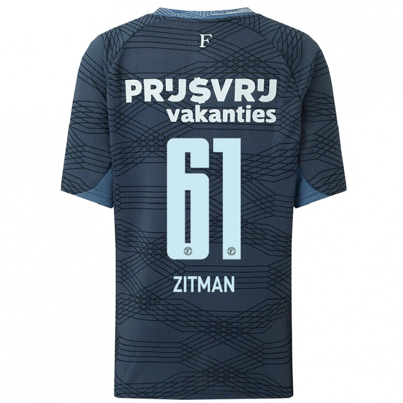 Danxen Kinder Sven Zitman #61 Schwarz Grau Auswärtstrikot Trikot 2025/26 T-Shirt