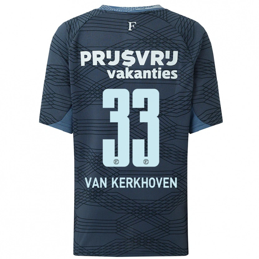 Danxen Kinder Ella Van Kerkhoven #33 Schwarz Grau Auswärtstrikot Trikot 2025/26 T-Shirt