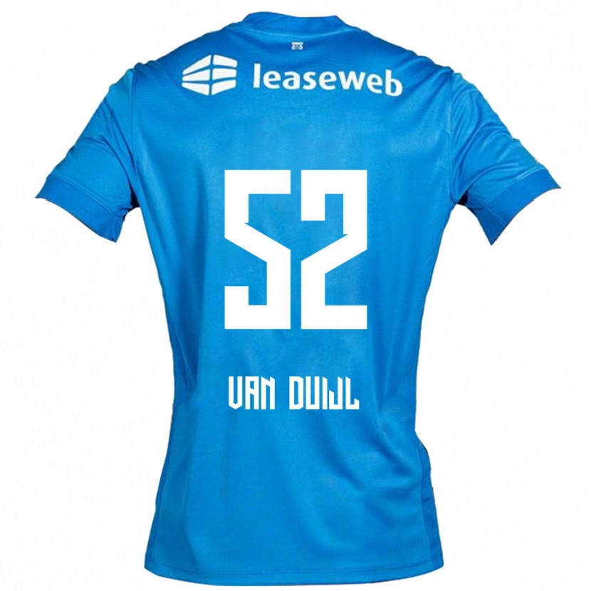 Danxen Kinder Billy Van Duijl #52 Blau Weiß Auswärtstrikot Trikot 2025/26 T-Shirt