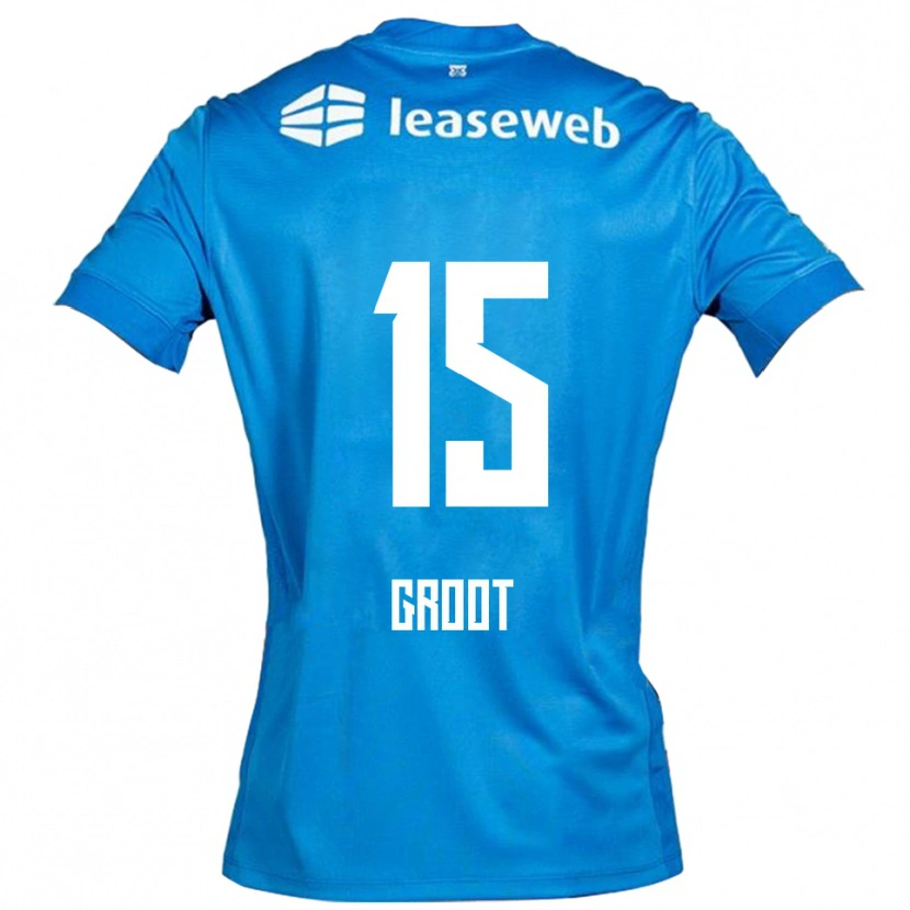 Danxen Kinder Pleun Groot #15 Blau Weiß Auswärtstrikot Trikot 2025/26 T-Shirt