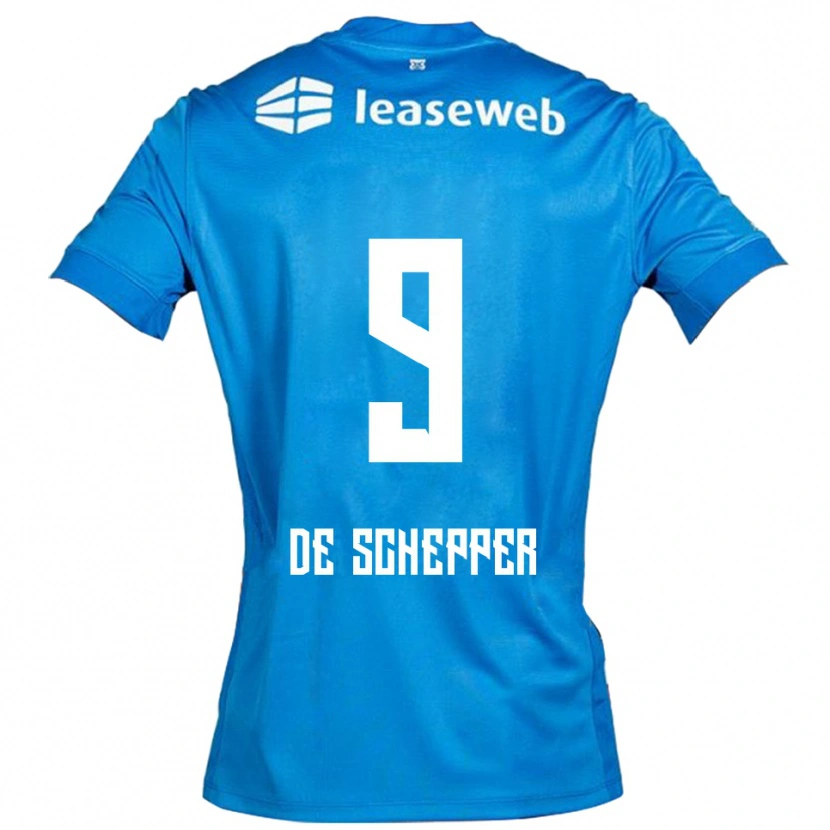 Danxen Kinder Dean Ijssel De Schepper #9 Blau Weiß Auswärtstrikot Trikot 2025/26 T-Shirt