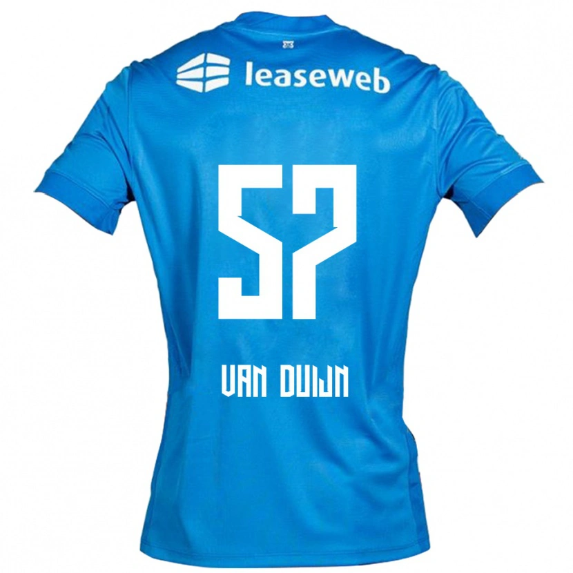 Danxen Kinder Sem Van Duijn #57 Blau Weiß Auswärtstrikot Trikot 2025/26 T-Shirt