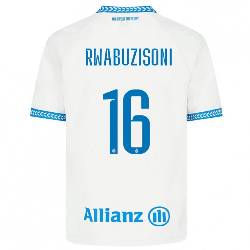 Danxen Kinder Noah Rwabuzisoni #16 Blau Weiß Auswärtstrikot Trikot 2025/26 T-Shirt