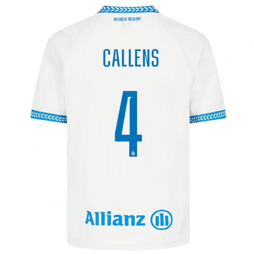 Danxen Kinder Emiel Callens #4 Blau Weiß Auswärtstrikot Trikot 2025/26 T-Shirt