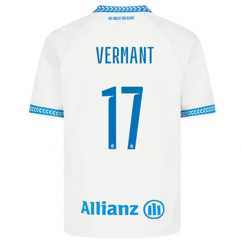 Danxen Kinder Romeo Vermant #17 Blau Weiß Auswärtstrikot Trikot 2025/26 T-Shirt