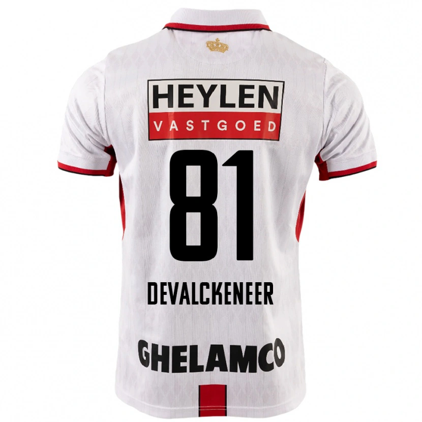 Danxen Kinder Niels Devalckeneer #81 Weiß Rot Auswärtstrikot Trikot 2025/26 T-Shirt