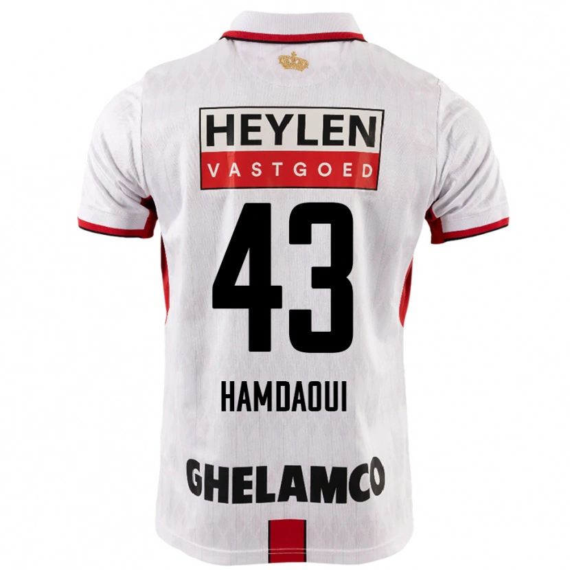 Danxen Kinder Youssef Hamdaoui #43 Weiß Rot Auswärtstrikot Trikot 2025/26 T-Shirt