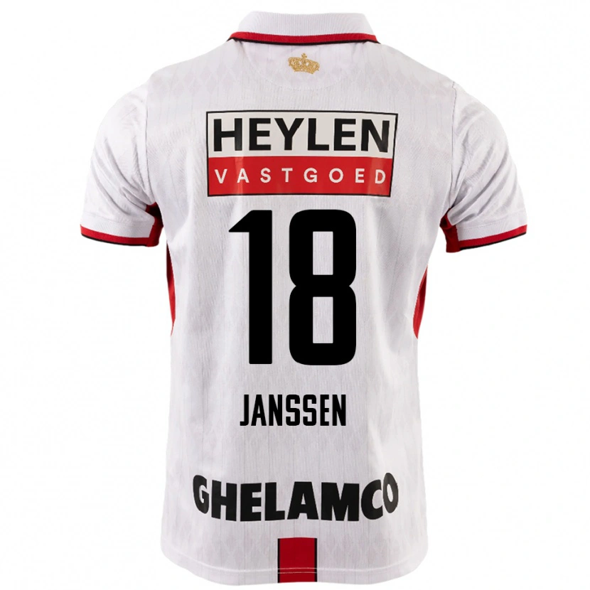 Danxen Kinder Vincent Janssen #18 Weiß Rot Auswärtstrikot Trikot 2025/26 T-Shirt