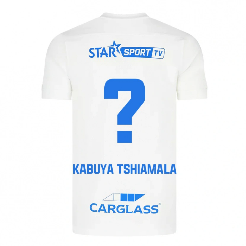 Danxen Kinder Lino Kabuya Tshiamala #0 Weiß Blau Auswärtstrikot Trikot 2025/26 T-Shirt