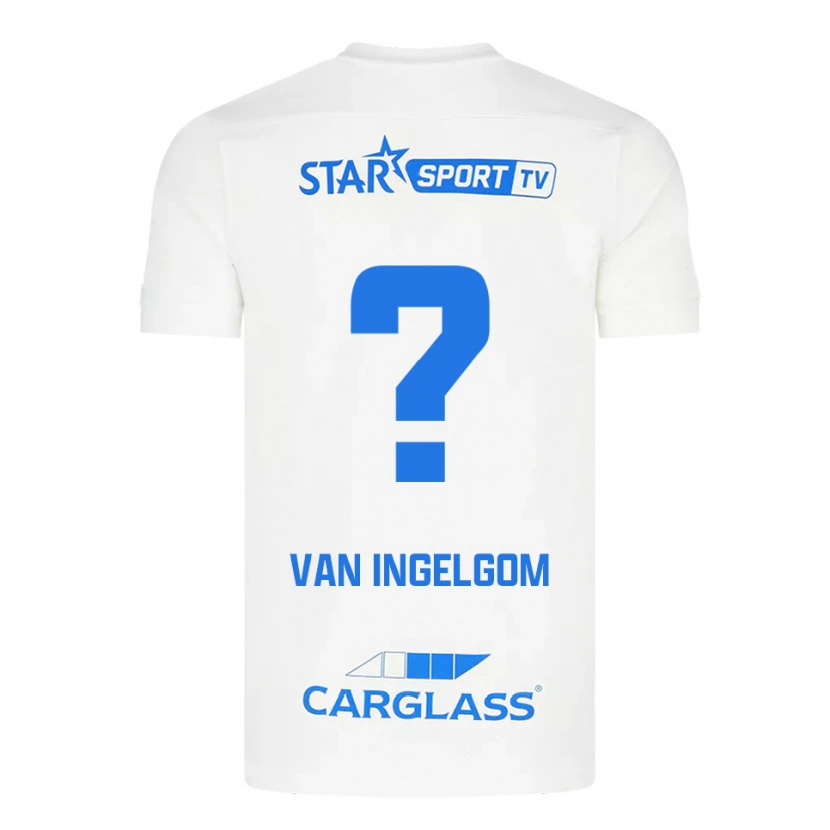 Danxen Kinder Tijn Van Ingelgom #0 Weiß Blau Auswärtstrikot Trikot 2025/26 T-Shirt