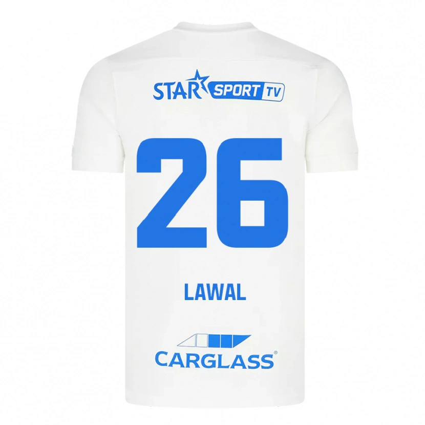 Danxen Kinder Tobias Lawal #26 Weiß Blau Auswärtstrikot Trikot 2025/26 T-Shirt
