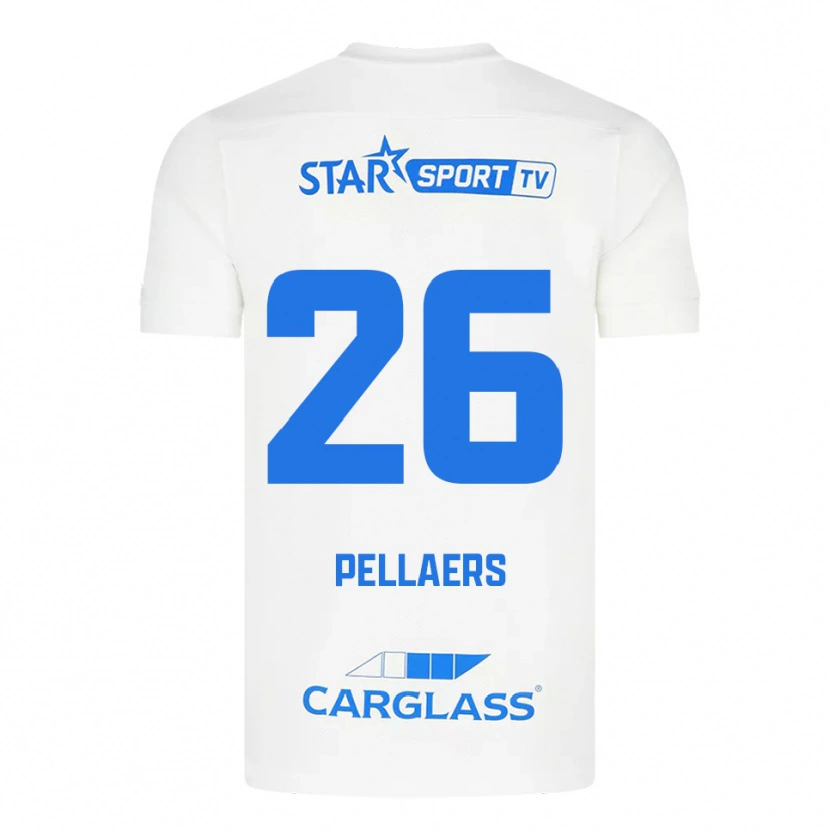 Danxen Kinder Amanuel Pellaers #26 Weiß Blau Auswärtstrikot Trikot 2025/26 T-Shirt