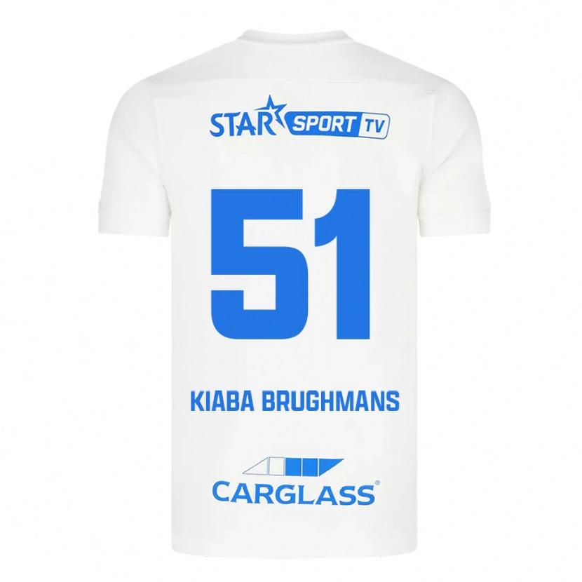Danxen Kinder Lucca Brughmans #51 Weiß Blau Auswärtstrikot Trikot 2025/26 T-Shirt
