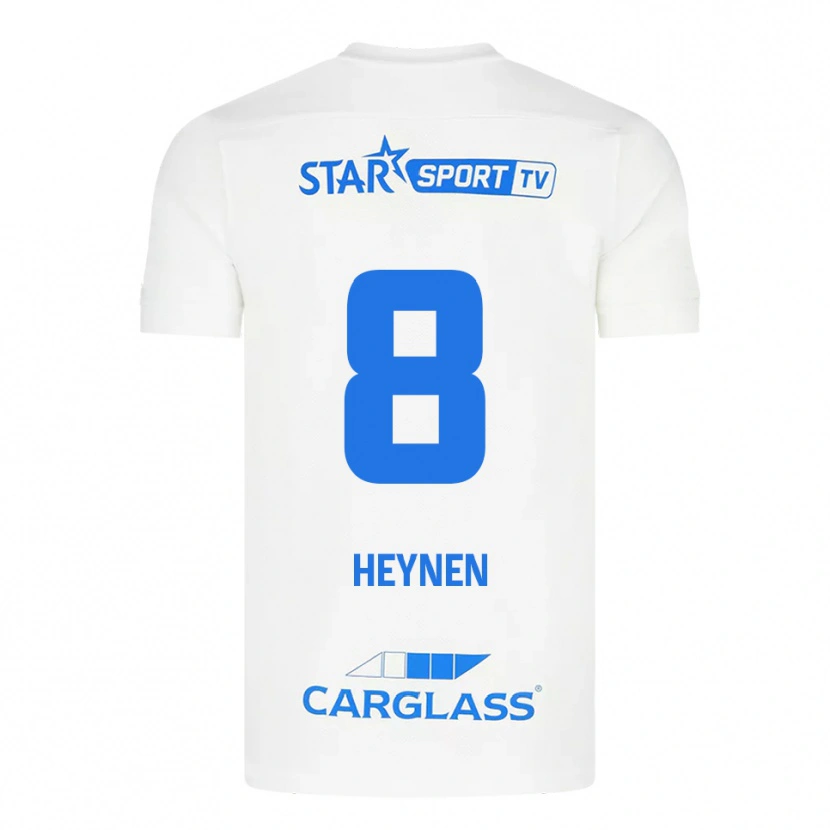 Danxen Kinder Bryan Heynen #8 Weiß Blau Auswärtstrikot Trikot 2025/26 T-Shirt