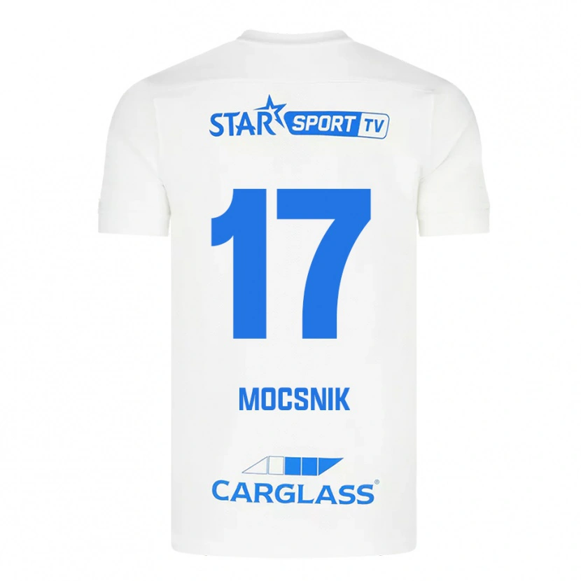 Danxen Kinder Manu Mocsnik #17 Weiß Blau Auswärtstrikot Trikot 2025/26 T-Shirt