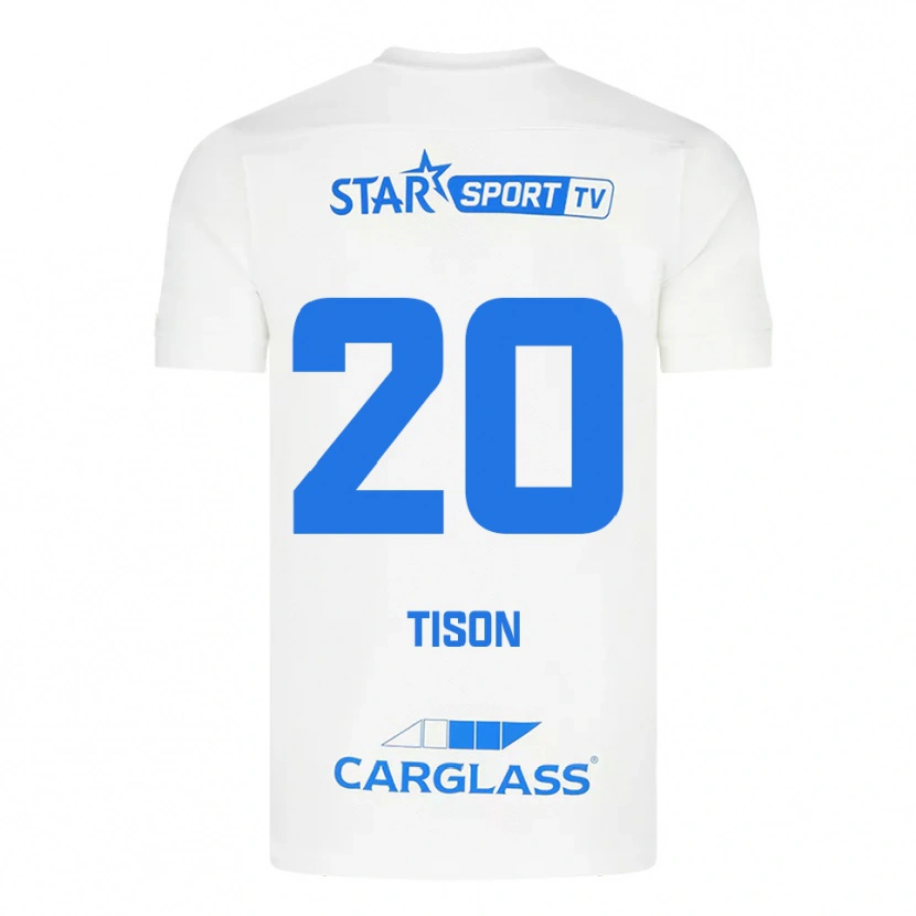 Danxen Kinder Charlotte Tison #20 Weiß Blau Auswärtstrikot Trikot 2025/26 T-Shirt