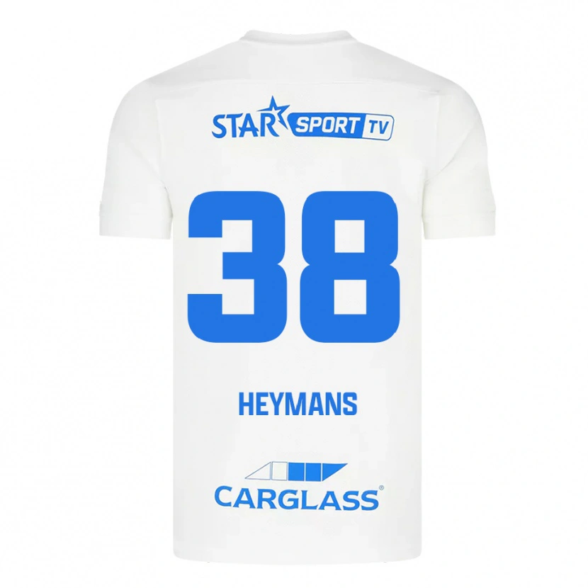 Danxen Kinder Daan Heymans #38 Weiß Blau Auswärtstrikot Trikot 2025/26 T-Shirt
