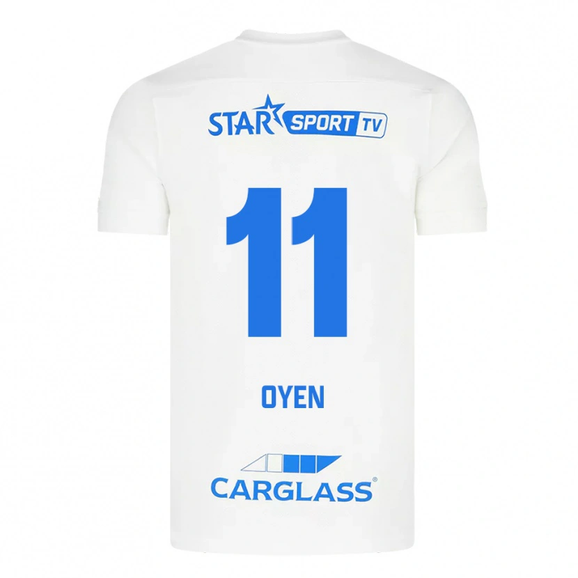Danxen Kinder Luca Oyen #11 Weiß Blau Auswärtstrikot Trikot 2025/26 T-Shirt