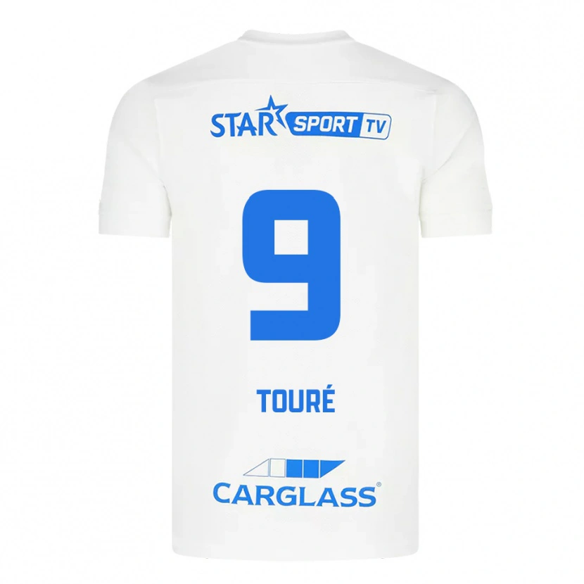 Danxen Kinder Saïdou Touré #9 Weiß Blau Auswärtstrikot Trikot 2025/26 T-Shirt