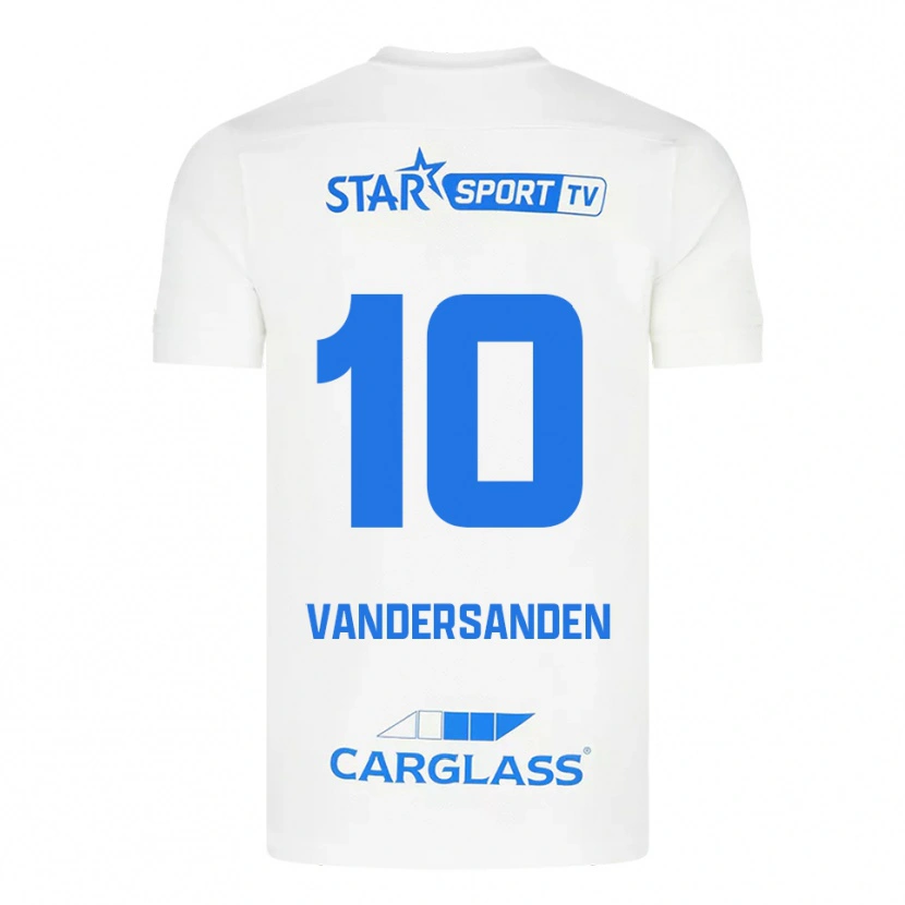 Danxen Kinder Sien Vandersanden #10 Weiß Blau Auswärtstrikot Trikot 2025/26 T-Shirt