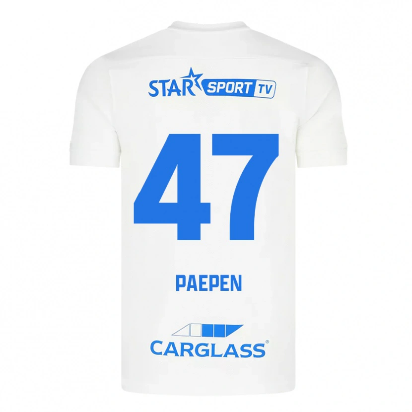 Danxen Kinder Sam Paepen #47 Weiß Blau Auswärtstrikot Trikot 2025/26 T-Shirt