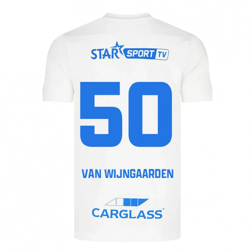 Danxen Kinder Maren Van Wijngaarden #50 Weiß Blau Auswärtstrikot Trikot 2025/26 T-Shirt