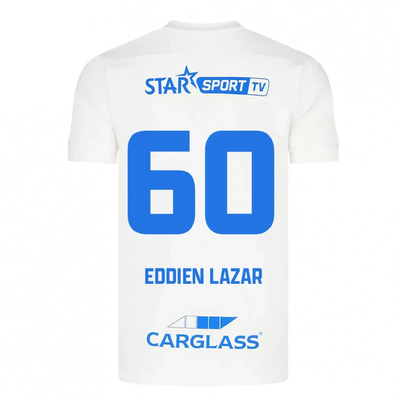 Danxen Kinder Saif Eddien Lazar #60 Weiß Blau Auswärtstrikot Trikot 2025/26 T-Shirt