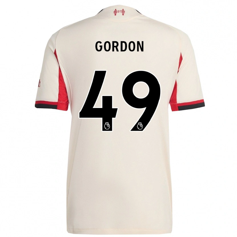 Danxen Kinder Kaide Gordon #49 Weiß Schwarz Auswärtstrikot Trikot 2025/26 T-Shirt