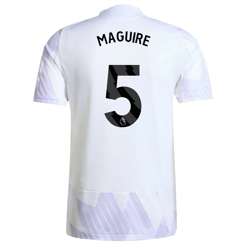 Danxen Kinder Harry Maguire #5 Weiß Lila Lila Auswärtstrikot Trikot 2025/26 T-Shirt