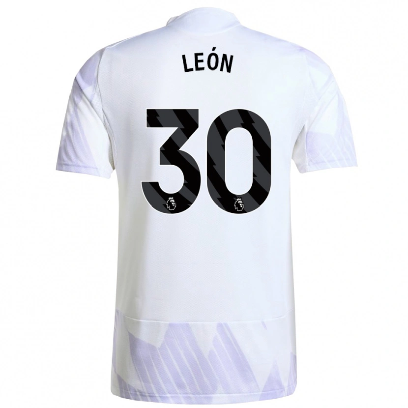 Danxen Kinder Diego León #30 Weiß Lila Lila Auswärtstrikot Trikot 2025/26 T-Shirt