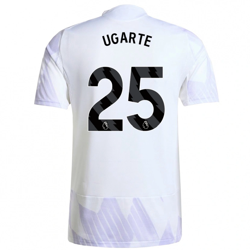 Danxen Kinder Manuel Ugarte #25 Weiß Lila Lila Auswärtstrikot Trikot 2025/26 T-Shirt