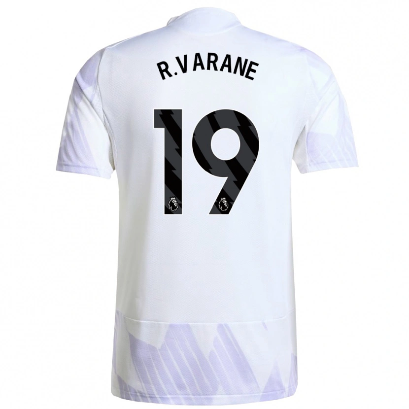 Danxen Kinder Raphael Varane #19 Weiß Lila Lila Auswärtstrikot Trikot 2025/26 T-Shirt