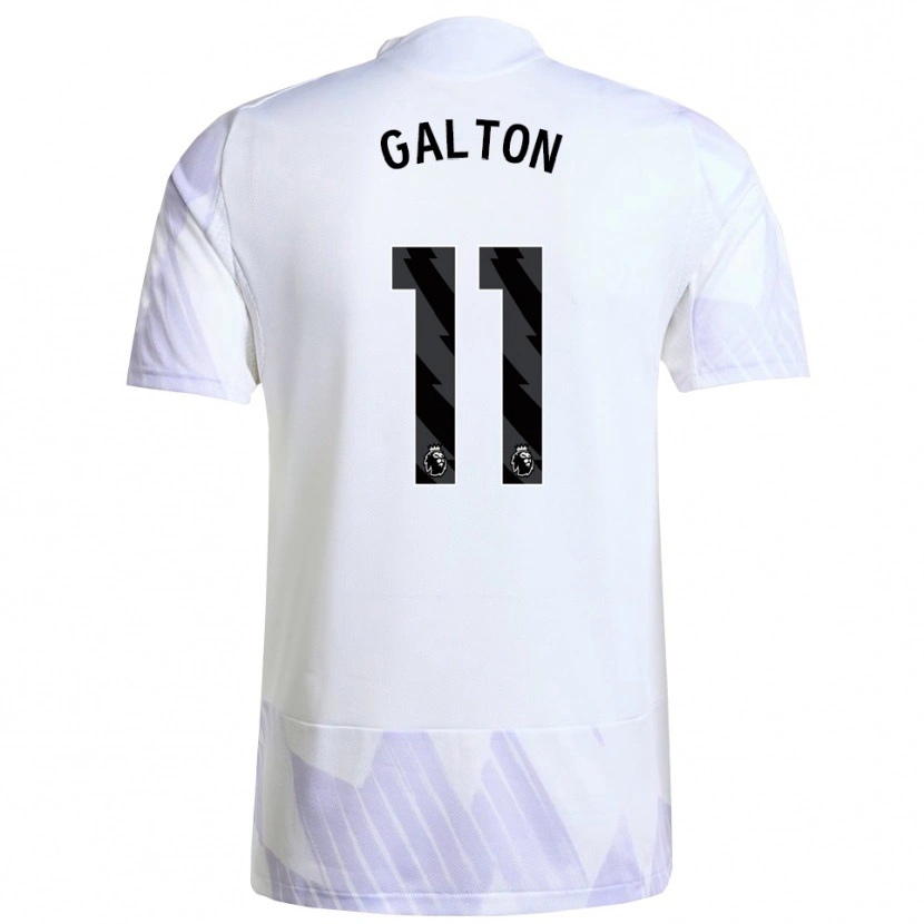 Danxen Kinder Leah Galton #11 Weiß Lila Lila Auswärtstrikot Trikot 2025/26 T-Shirt