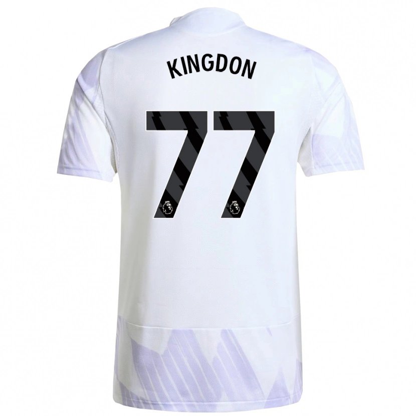 Danxen Kinder Jack Kingdon #77 Weiß Lila Lila Auswärtstrikot Trikot 2025/26 T-Shirt