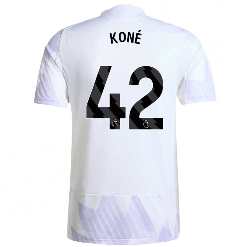 Danxen Kinder Sékou Koné #42 Weiß Lila Lila Auswärtstrikot Trikot 2025/26 T-Shirt
