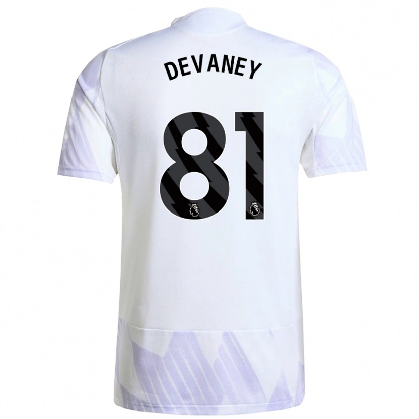Danxen Kinder Jacob Devaney #81 Weiß Lila Lila Auswärtstrikot Trikot 2025/26 T-Shirt