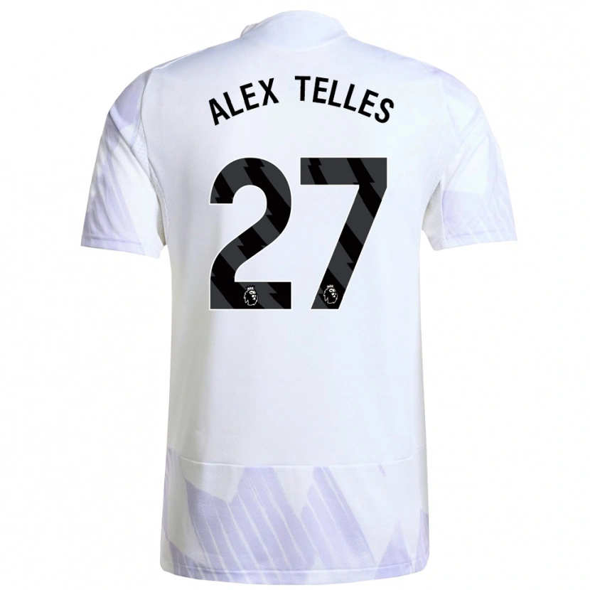 Danxen Kinder Alex Nicolao Telles #27 Weiß Lila Lila Auswärtstrikot Trikot 2025/26 T-Shirt