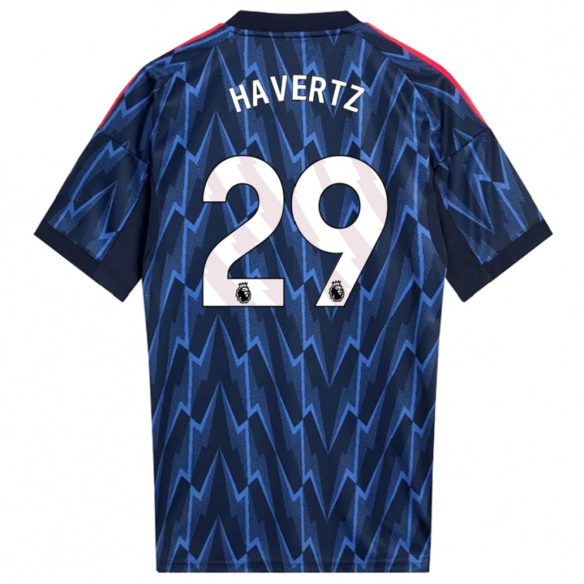 Danxen Kinder Kai Havertz #29 Marine Rot Auswärtstrikot Trikot 2025/26 T-Shirt