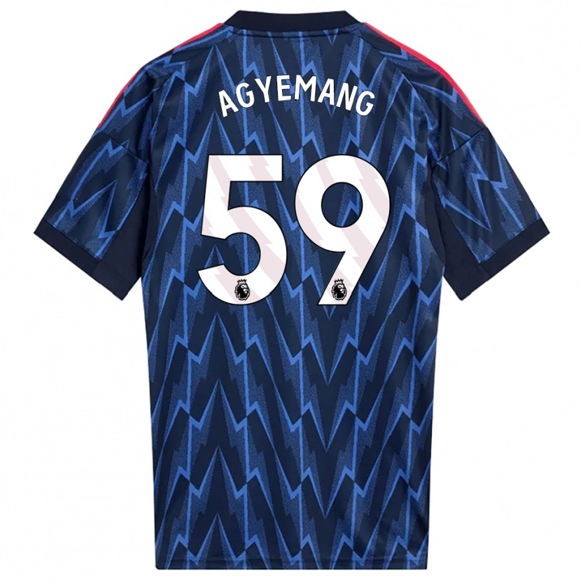 Danxen Kinder Michelle Agyemang #59 Marine Rot Auswärtstrikot Trikot 2025/26 T-Shirt