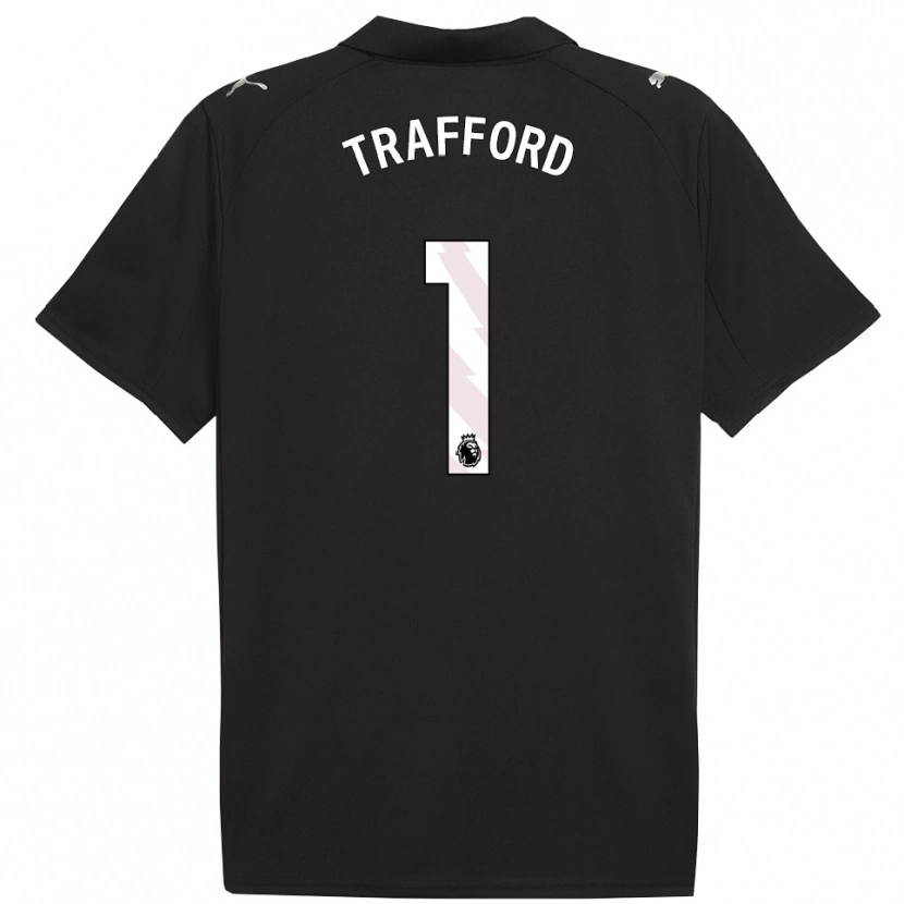 Danxen Kinder James Trafford #1 Schwarz Weiß Auswärtstrikot Trikot 2025/26 T-Shirt