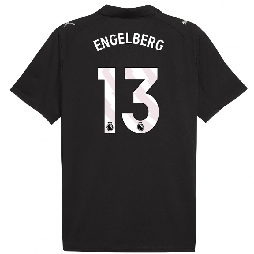 Danxen Kinder Stavros Engelberg #13 Schwarz Weiß Auswärtstrikot Trikot 2025/26 T-Shirt