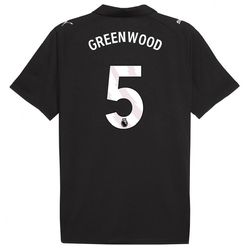 Danxen Kinder Alex Greenwood #5 Schwarz Weiß Auswärtstrikot Trikot 2025/26 T-Shirt