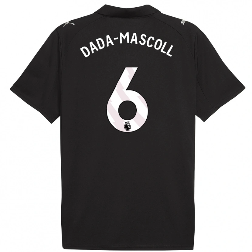 Danxen Kinder Isaiah Dada-Mascoll #6 Schwarz Weiß Auswärtstrikot Trikot 2025/26 T-Shirt