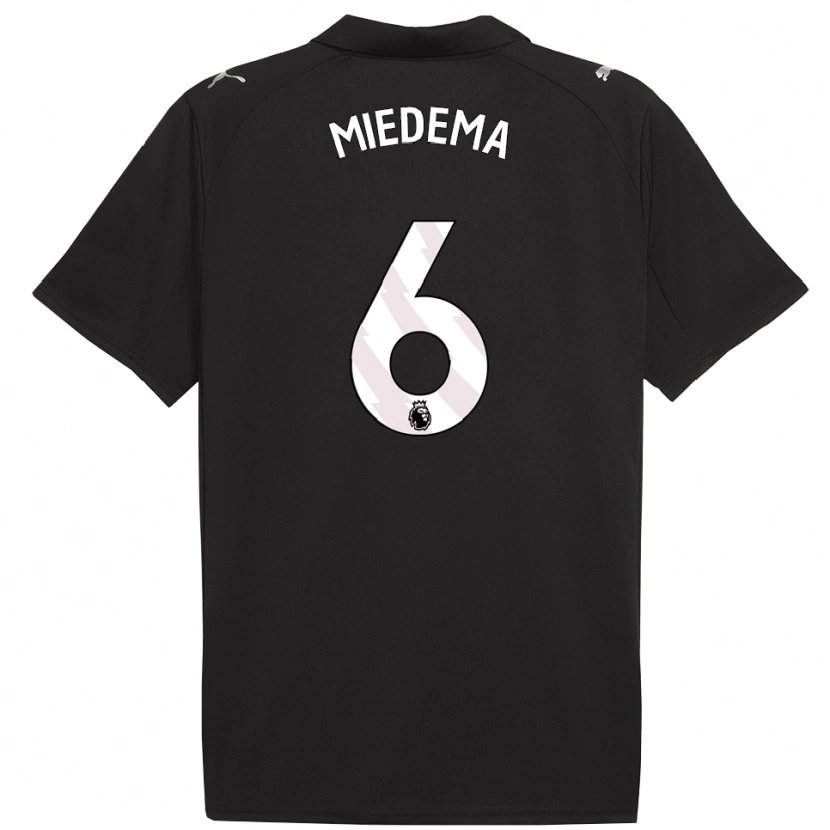 Danxen Kinder Vivianne Miedema #6 Schwarz Weiß Auswärtstrikot Trikot 2025/26 T-Shirt