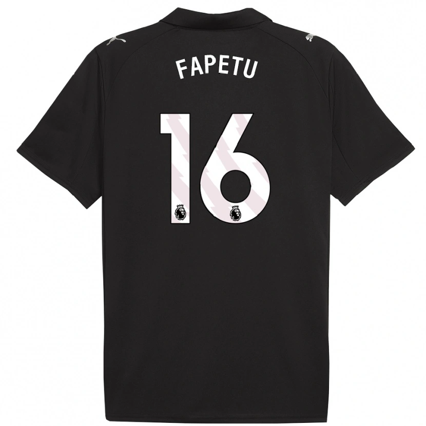 Danxen Kinder Femi Fapetu #16 Schwarz Weiß Auswärtstrikot Trikot 2025/26 T-Shirt